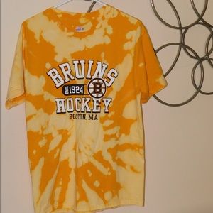 Boston Bruins hockey tee unisex bleach tie dye distressed retro shirt